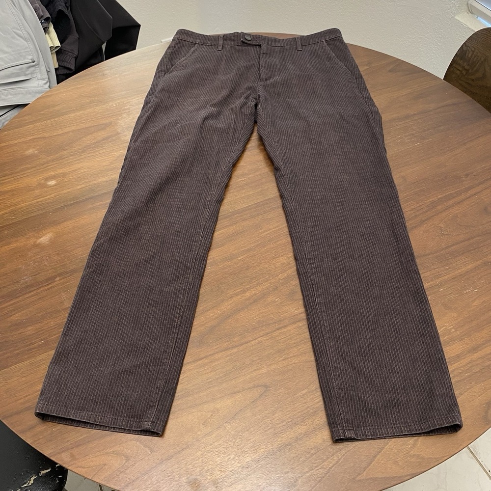 AG Adriano Goldschmied Men's 33 Marshall Slim Trouser Corduroy Pants Brown - Picture 2 of 15
